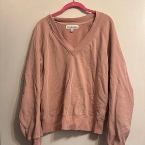 City Blues from Stitch Fix Women's Pink V-Neck Sweater Size Large